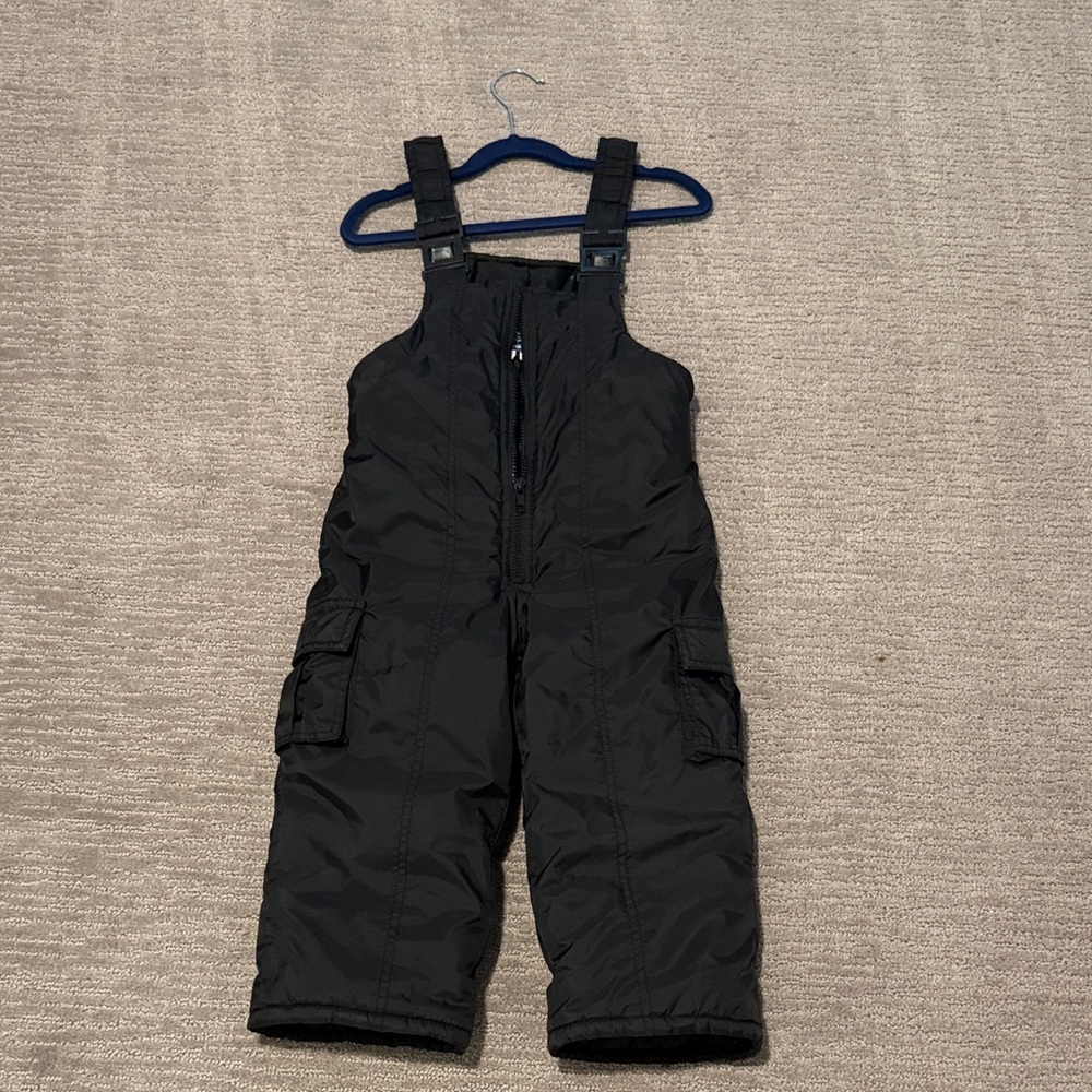 Children's Black Insulated Snow Bib